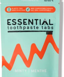 Essential Toothpaste Tabs, Made in Canada, Fluoride Free, Nano-Hydroxyapatite, 65 Tabs,
