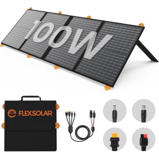 FlexSolar 100W Foldable Monocrystalline Solar Panel for Power Station