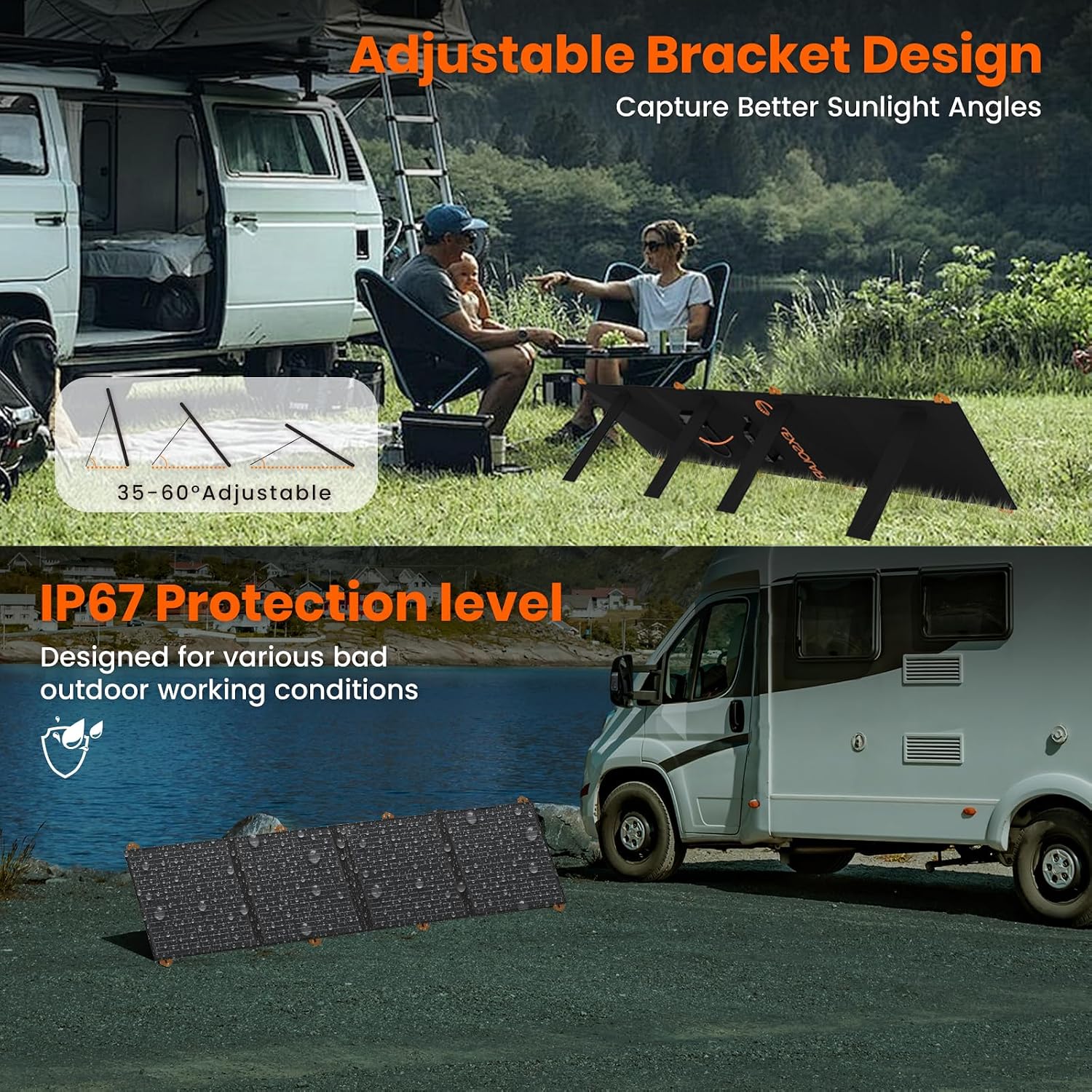FlexSolar 100W Foldable Monocrystalline Solar Panel for Power Station
