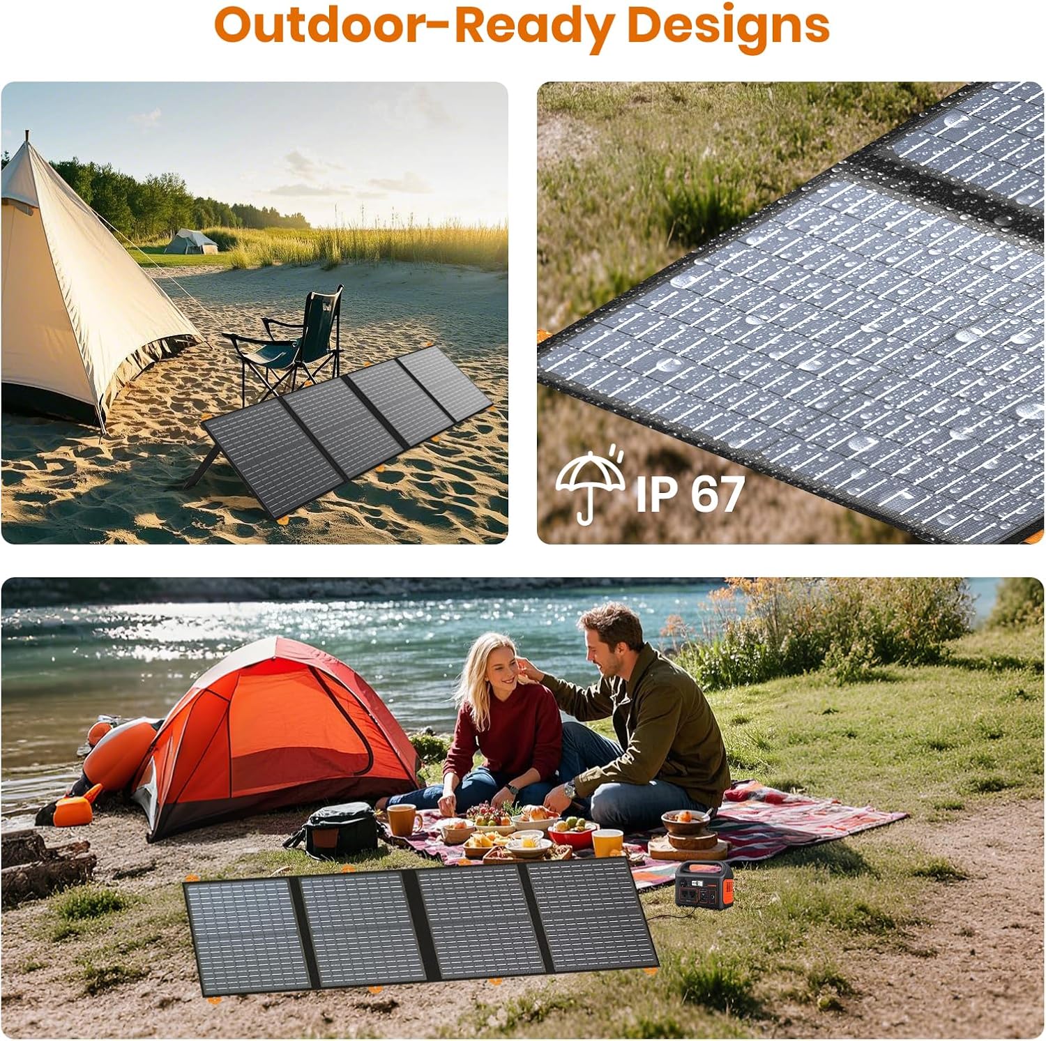 FlexSolar 100W Foldable Monocrystalline Solar Panel for Power Station