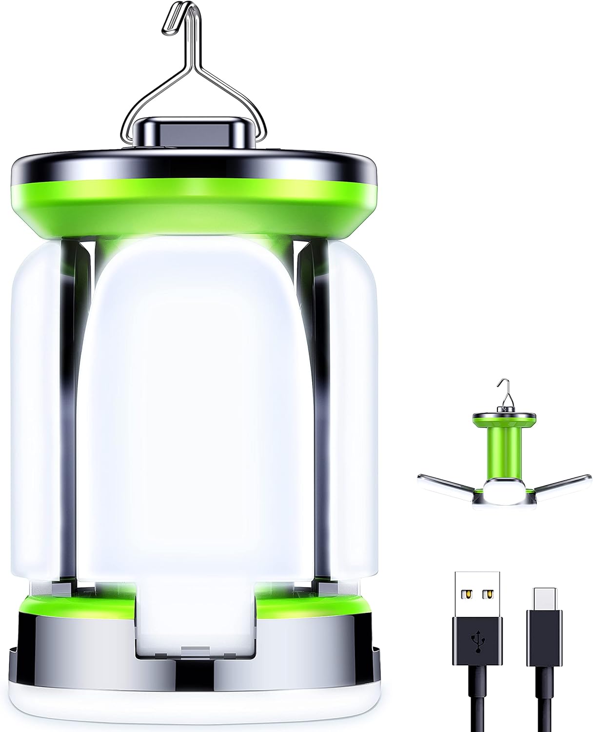 amping Lantern Rechargeable, Camping Lights Lamp-7 Light Modes 60 LED Ultra Bright LED Tent Light 10+ Hrs Runtime