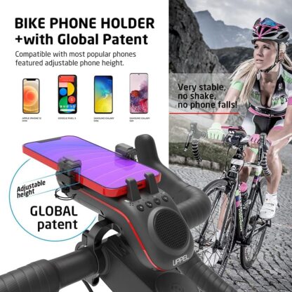 Multifunctional Bike Speaker & Phone Holder - Bicycle Headlight, Horn, Microphone & Power Bank