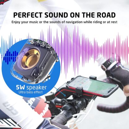 Multifunctional Bike Speaker & Phone Holder - Bicycle Headlight, Horn, Microphone & Power Bank
