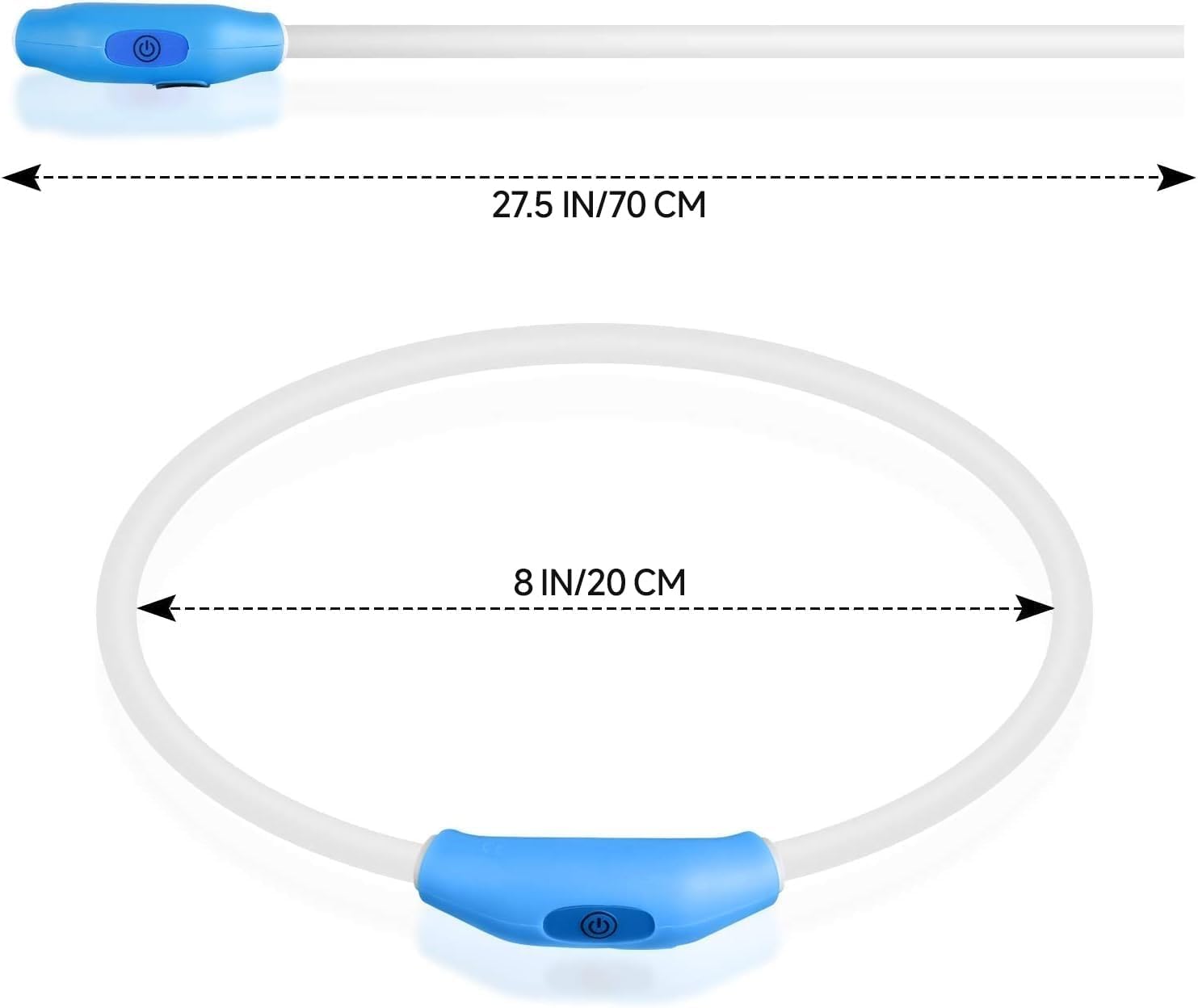 2-Pack LED Dog Collar, Light Up Dog Collars,Rechargeable Dog Lights for Night Walking