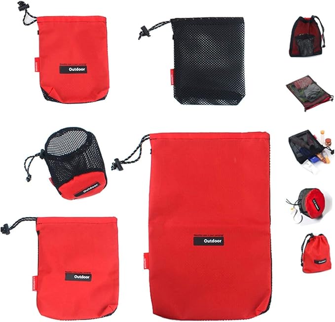 Drawstring Bags, Nylon Cinch and Ditty Stuff Pouch,Mesh-Stuff-Sack