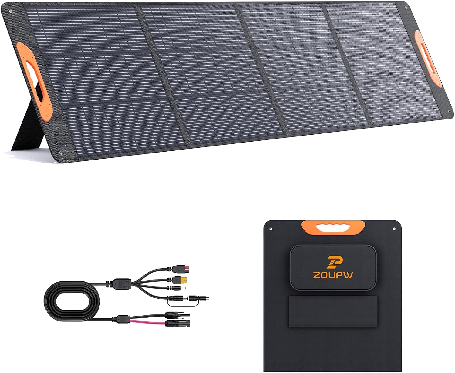 ZOUPW 220W N-Type 16BB Foldable Solar Panel for Power Station | Portable Solar Panel for Jackery/EcoFlow Delta/Bluetti/Anker Solix,25.6% Efffciency IP67