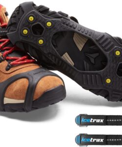 ICETRAX V3 Tungsten Winter Ice Grips for Shoes and Boots - Ice Cleats for Snow and Ice, StayON Toe, Reflective Heel