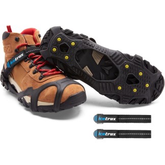 ICETRAX V3 Tungsten Winter Ice Grips for Shoes and Boots - Ice Cleats for Snow and Ice, StayON Toe, Reflective Heel
