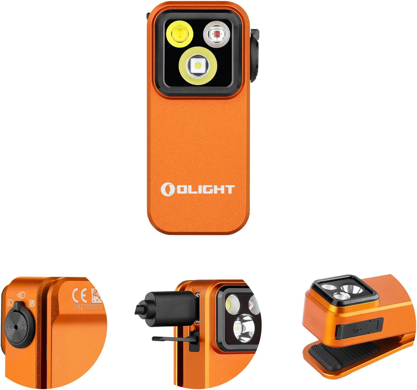 OLIGHT Oclip Pro EDC Flashlight with Flood, Red Light, Tri-Light Source 500 lumens Rechargeable Pocket Light
