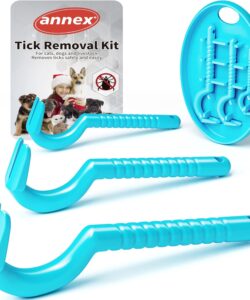 Tick Remover Tool for Dogs, Cats, and Humans - Painlessly Remove Ticks in Seconds - Set of 3 Tick Hooks, Including Storage Box