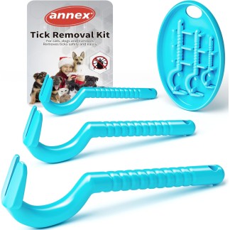 Tick Remover Tool for Dogs, Cats, and Humans - Painlessly Remove Ticks in Seconds - Set of 3 Tick Hooks, Including Storage Box