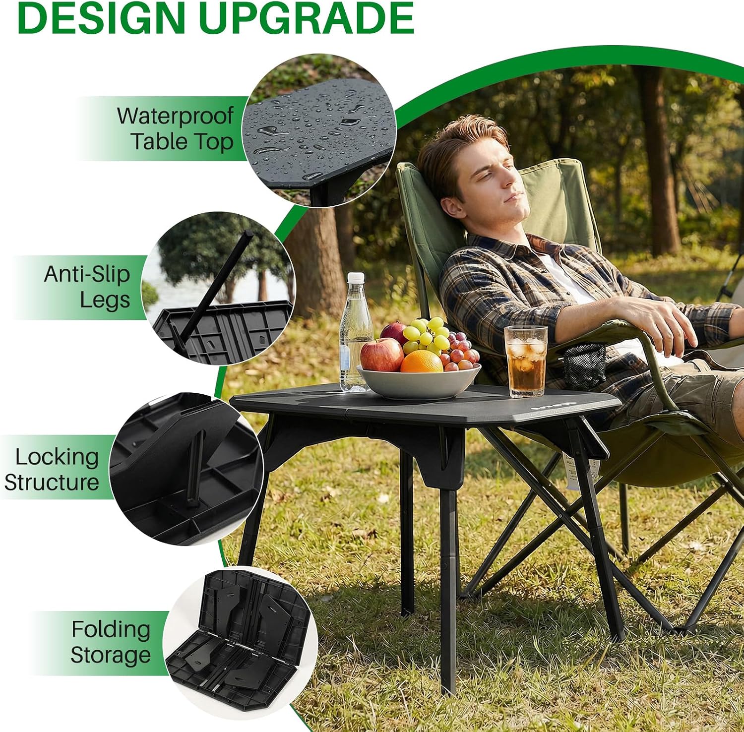 TOPCHANCES Folding Outdoor Camping Table,Ultralight Aluminum Camping Side Table,Portable Beach Table Roll Up Camping Table with Carrying Bag for Camping Beach Picnic Grilling Hiking FishingTravel