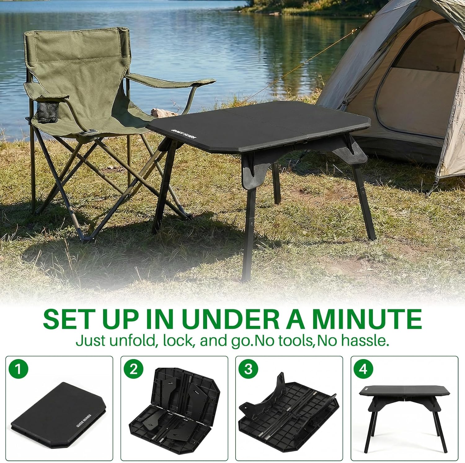 TOPCHANCES Folding Outdoor Camping Table,Ultralight Aluminum Camping Side Table,Portable Beach Table Roll Up Camping Table with Carrying Bag for Camping Beach Picnic Grilling Hiking FishingTravel
