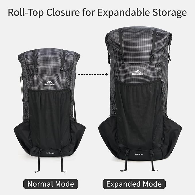 Naturehike 45L/60L Rock 2.0 Upgraded Internal Frame Hiking Ultralight Backpack