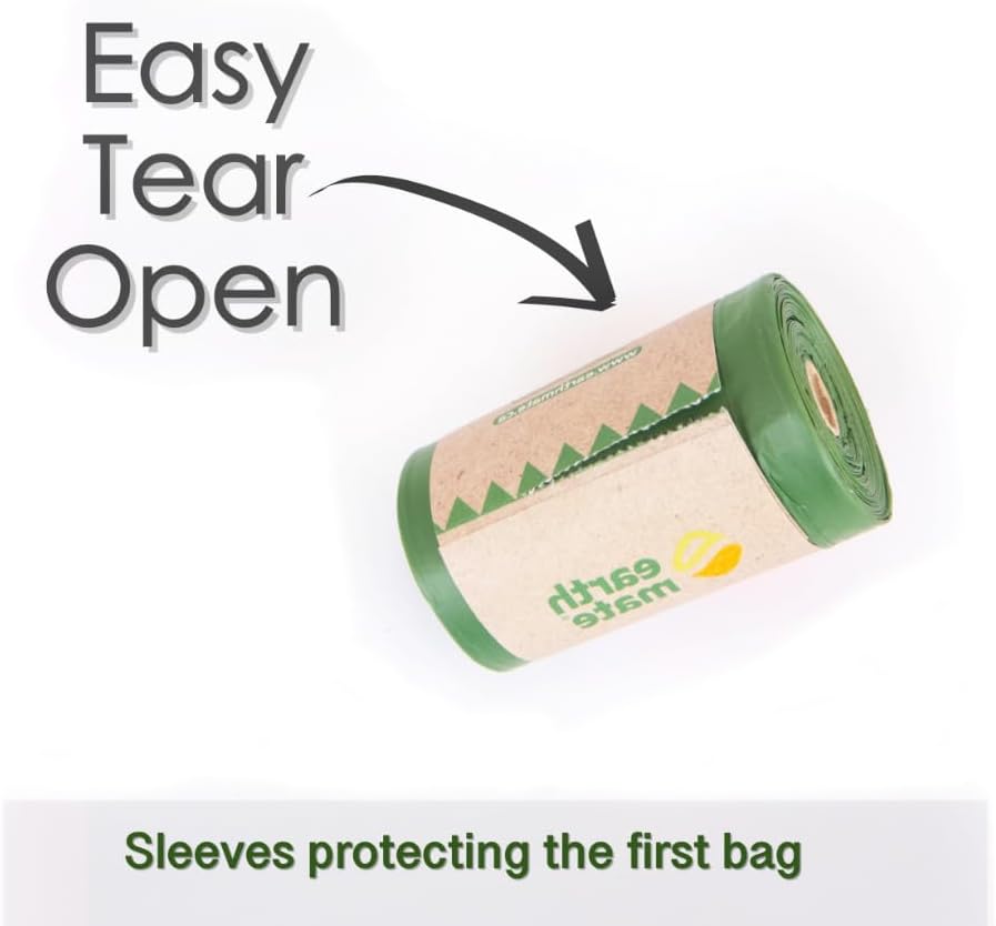 MADE IN CANADA 360 Count - Home COMPOSTABLE & Biodegradable Certified DOG Poop Bags. Earthmate. Uncented - Unprinted - Leak Proof. (Single Box)