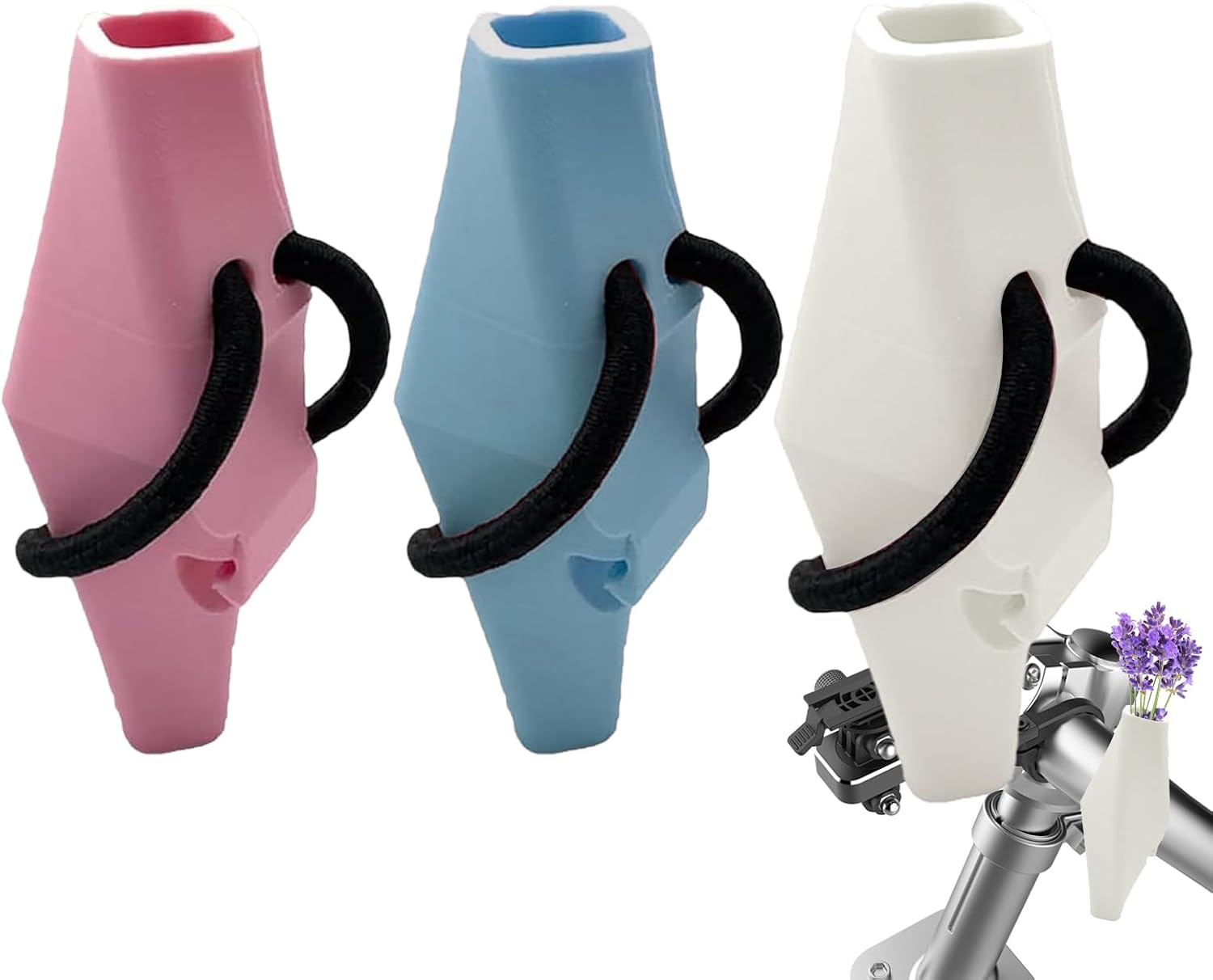 Flower Vase for Handlebars Removable Silicone Geometric Design Bike Vase