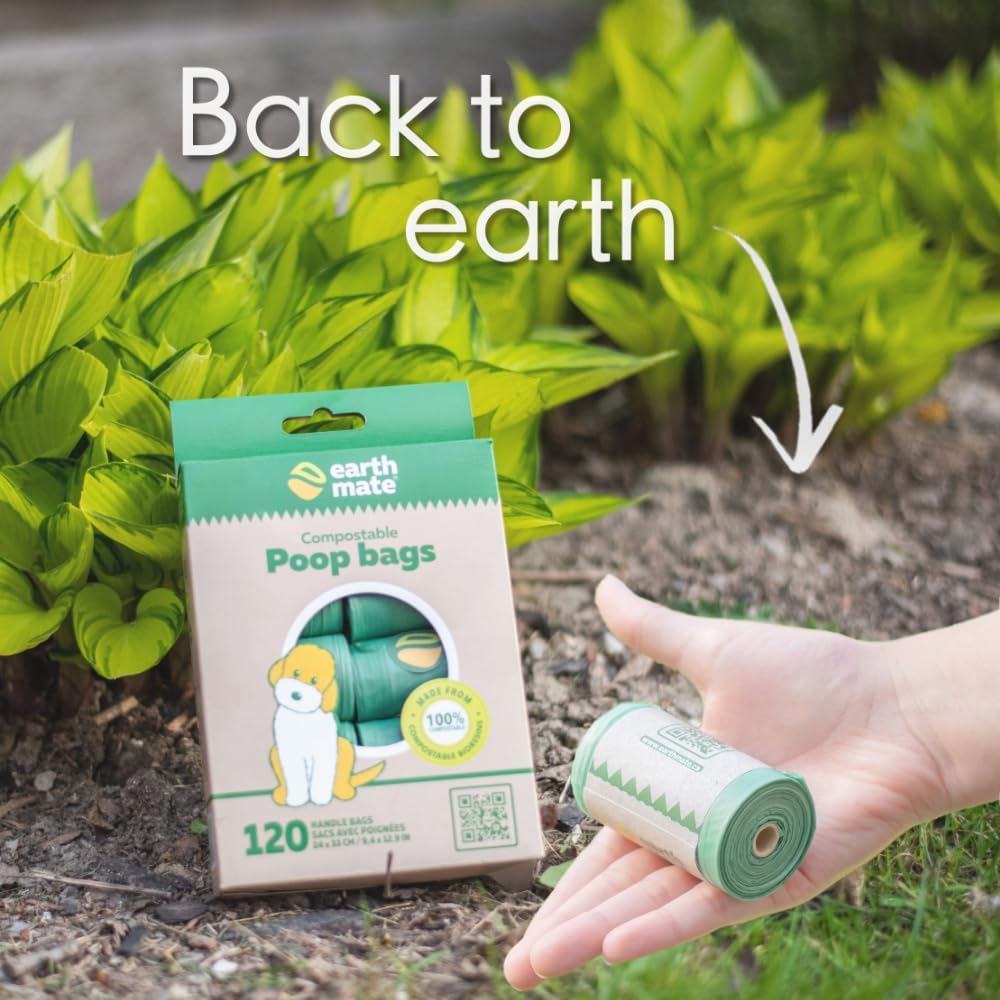 MADE IN CANADA 360 Count - Home COMPOSTABLE & Biodegradable Certified DOG Poop Bags. Earthmate. Uncented - Unprinted - Leak Proof. (Single Box)