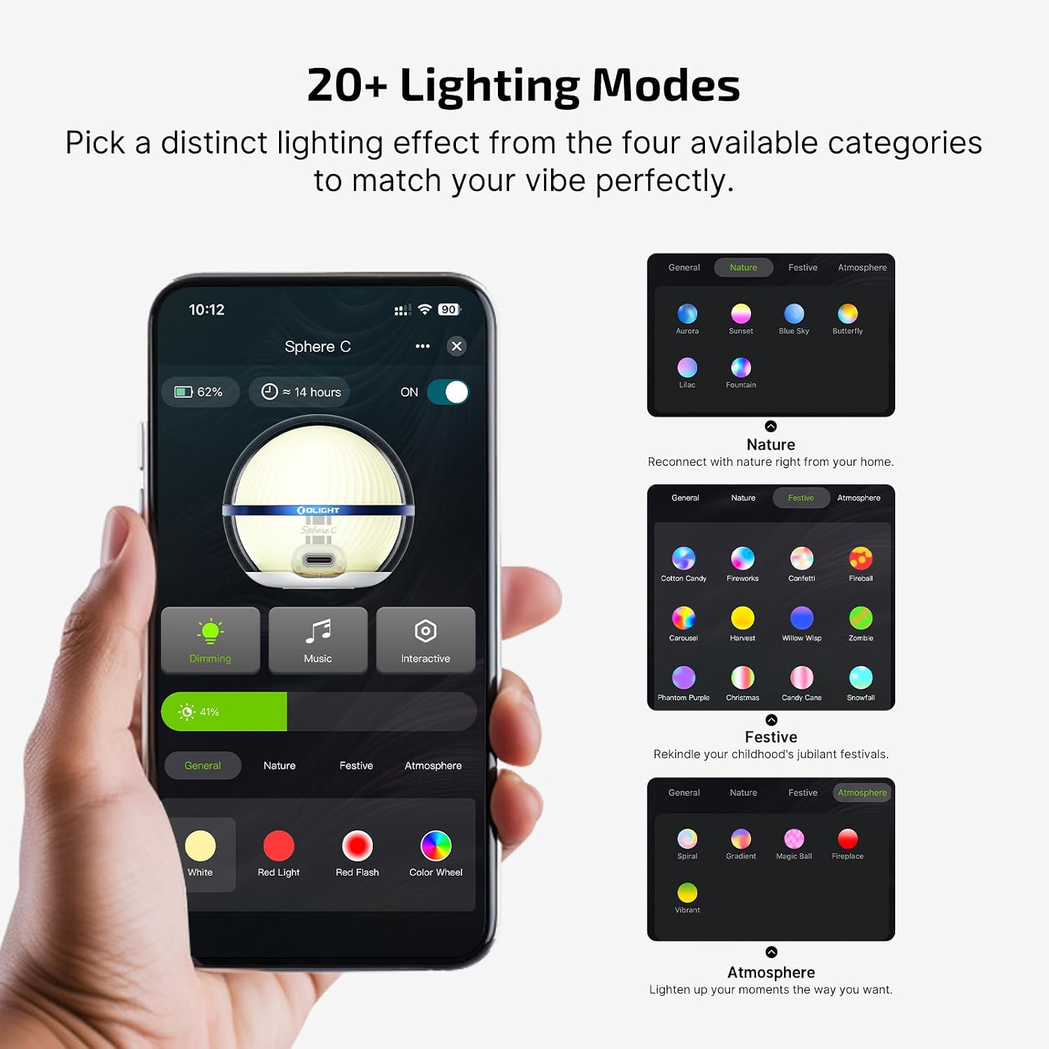 OLIGHT Sphere C 2 Pack Portable LED Lights RGB Dimmable