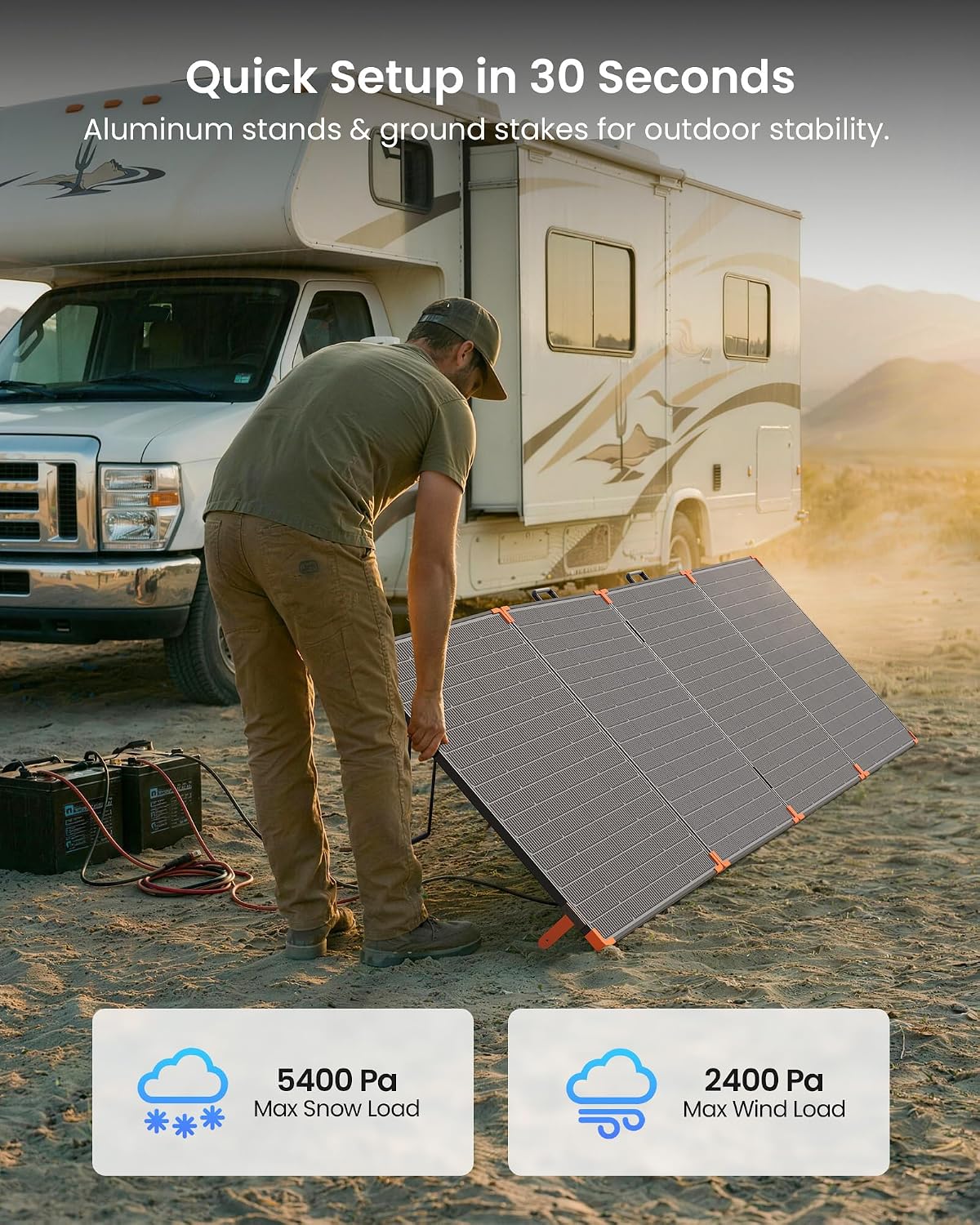 ZOUPW 450W Portable Solar Panel N-Type 16BB for Power Station