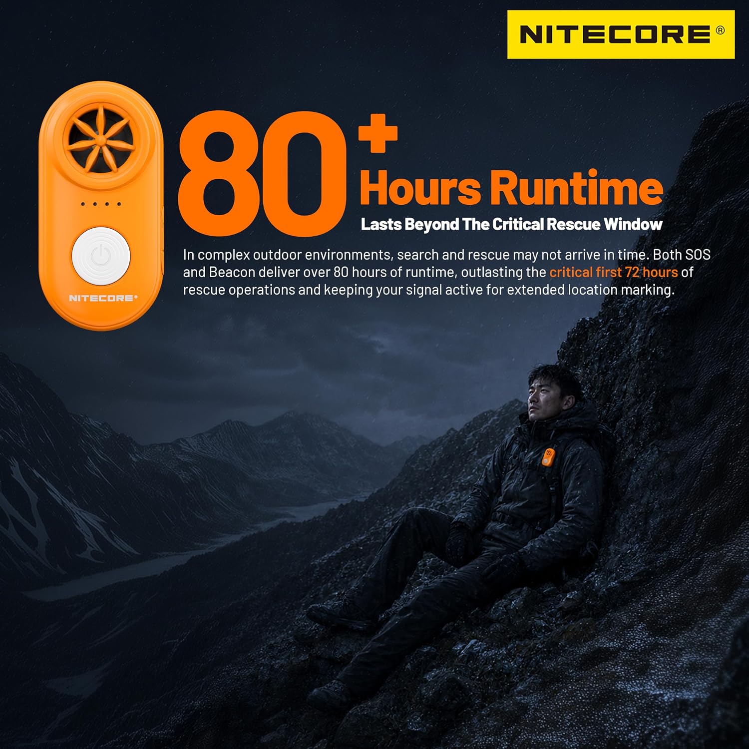Nitecore NWE10 126dB Electronic Outdoor Whistle
