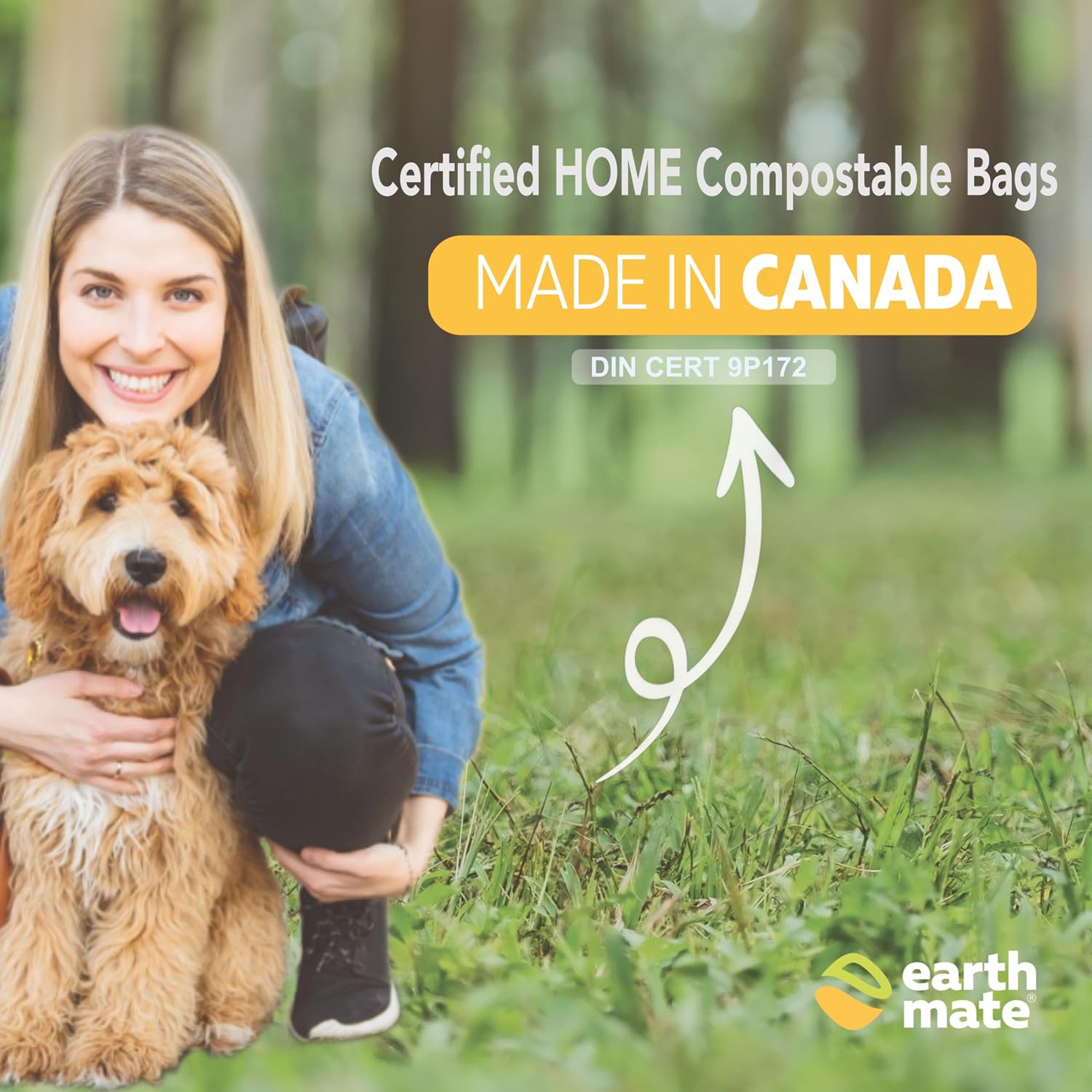 MADE IN CANADA 360 Count - Home COMPOSTABLE & Biodegradable Certified DOG Poop Bags. Earthmate. Uncented - Unprinted - Leak Proof. (Single Box)
