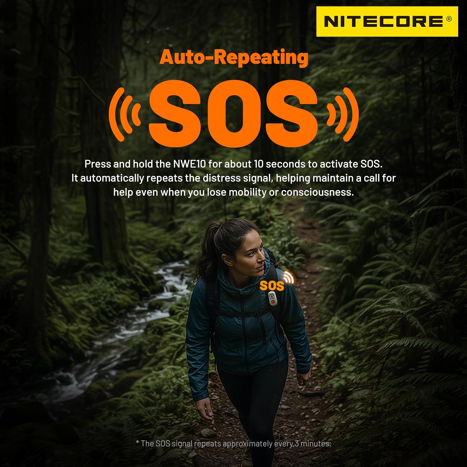 Nitecore NWE10 126dB Electronic Outdoor Whistle