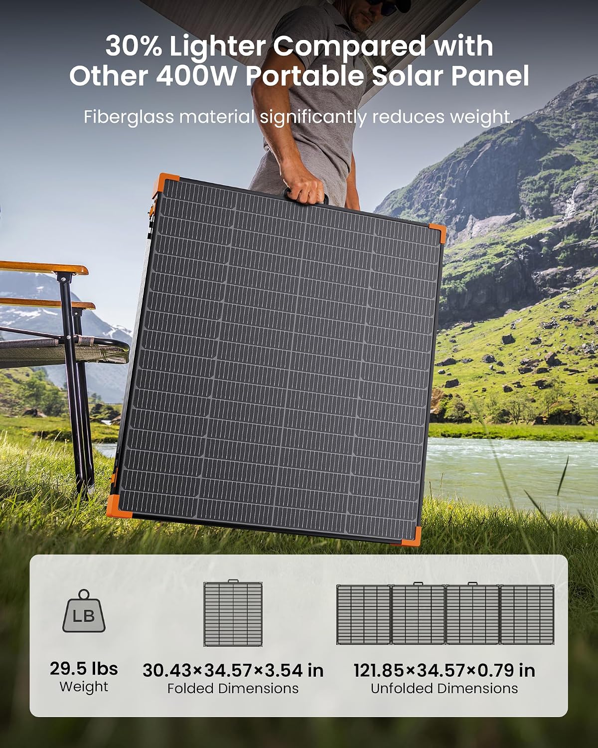 ZOUPW 450W Portable Solar Panel N-Type 16BB for Power Station