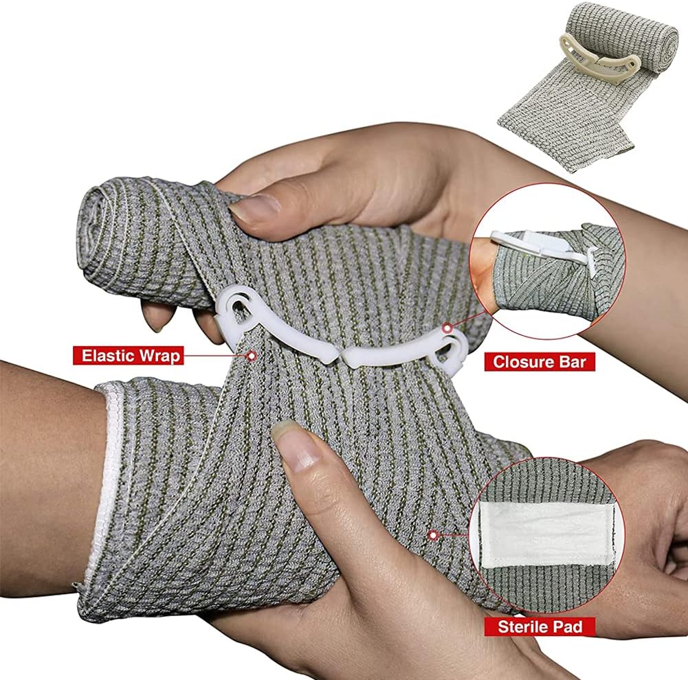 IFAK Trauma kit with Tourniquet | Israeli bandage | Splint | Compressed gauze | bleeding control bandages for Tactical First Aid Kit camping, hunting, hiking (Red)