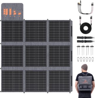ZOUPW 500W Portable Solar Panel for Power Station, N-Type 25.6% Efficiency