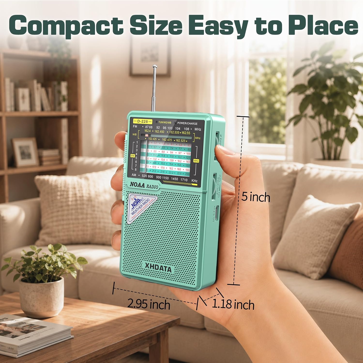 XHDATA D226 Portable Radio AM FM SW, Shortwave Radio with Flashlight