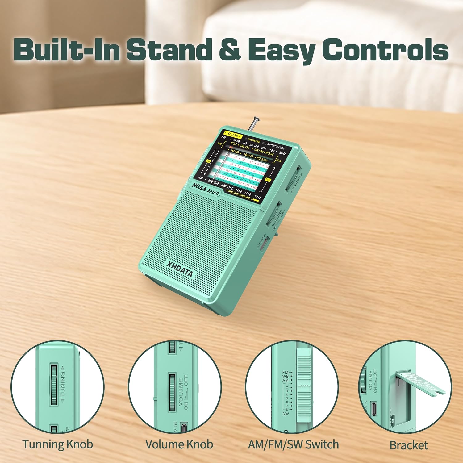 XHDATA D226 Portable Radio AM FM SW, Shortwave Radio with Flashlight