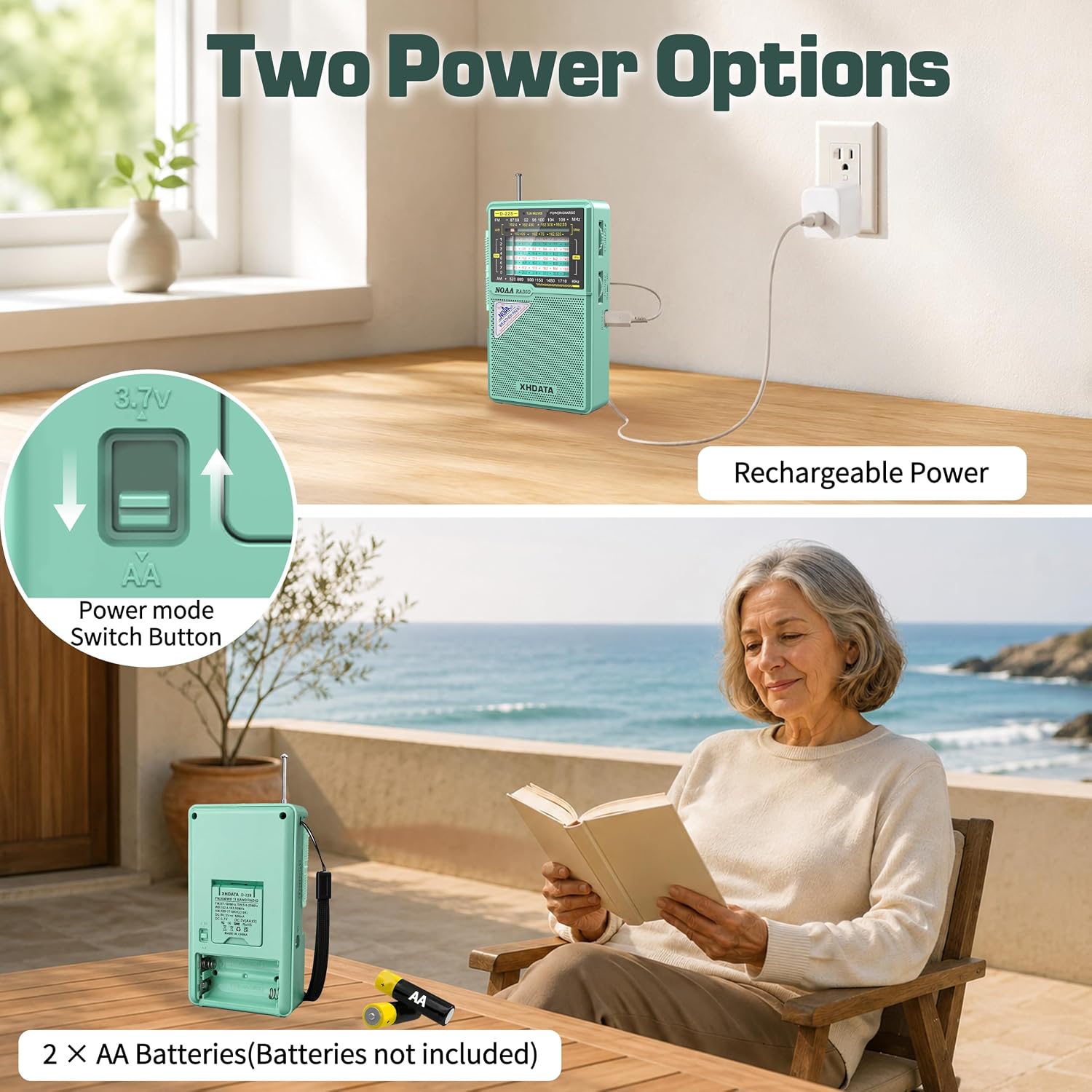 XHDATA D226 Portable Radio AM FM SW, Shortwave Radio with Flashlight